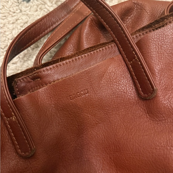 Baggu Leather Tote in Saddle Brown - Picture 7 of 7